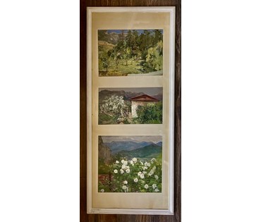 Бржозовский Г.Ф "Гурзуф", этюды. 1951г. Картон, масло. Размер 44х105 см. № 3490 (артикул №3490) - фото №1