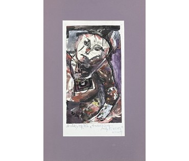 Акулов В.И "Фотограф-лицеист", 2004г. Смешанная техника. Размер с паспарту 36х56 см. № 3499 (артикул №3499) - фото №1