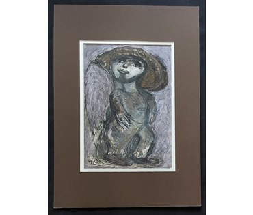 Акулов В.И "Танцующая Эвридика", 1993г. Бумага, масло. Размер с паспарту 50х70 см.№ 3515 (артикул №3515) - фото №1