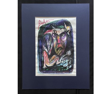 Акулов В.И "ВидЕние",1995г. Смешанная техника. Размер с паспарту 60х76,5 см. № 3520 (артикул №3520) - фото №1