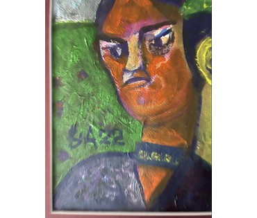 Акулов В.И "Меж двух огней",2022г. Бумага, акрил. Размер 55х71,5 см. № 3521 (артикул №3521) - фото №2