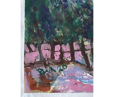 Акулов В.И "Горный пейзаж", 2020г. Смешанная техника. Размер 34х47 см. № 3522 (артикул №3522) - фото №2