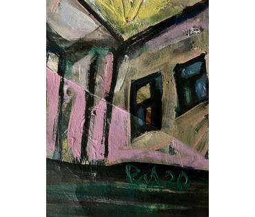 Акулов В.И "Танцующие дома", 2020г. Смешанная техника. Размер 33х48 см. № 3524 (артикул №3524) - фото №2