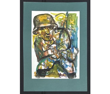 Акулов В.И. Из серии "Война"№ 6. Смешанная техника, 2011г. Размер с паспарту 70х50 см. № 3541 (артикул №3541) - фото №1