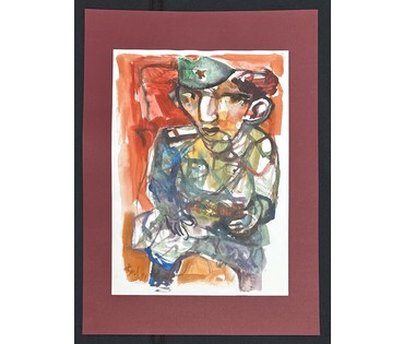 Акулов В.И. Из серии "Война" № 7. Смешанная техника,2011г. Размер с паспарту 70х50 см. № 3543 (артикул №3543) - фото №1