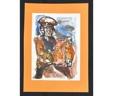 Акулов В.И. Из серии "Война " № 8. Смешанная техника, 2011г. Размер с паспарту 70х50 см.№ 3544 (артикул №3544) - фото №1