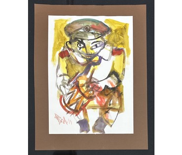 Акулов В.И. Из серии "Война" № 9. Смешанная техника, 2011г. Размер с паспарту 65х50 см. № 3545 (артикул №3545) - фото №1