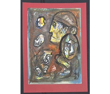 Акулов В.И . Из серии "Образы" "Воспоминания". Смешанная техника, 2009г. Размер с паспарту 70х50 см. № 3546 (артикул №3546) - фото №1