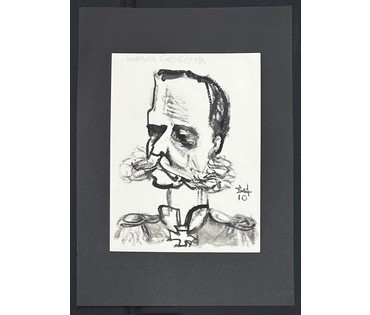 Акулов В.И "Генерал", 2010г. Смешанная техника. Размер 60х42 см. № 3549 (артикул №3549) - фото №1
