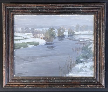 Бялыницкий-Бируля В.К "Ранняя весна", 1910-е гг. Экспертное заключение. Холст на картоне, масло. Размер 40х31.5 см. № 3554 (артикул №3554) - фото №2