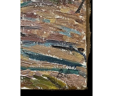 Жолток В.К "Родные берёзки", 1970г. Холст, масло. Размер 40,5х28 см. № 3558 (артикул №3558) - фото №3