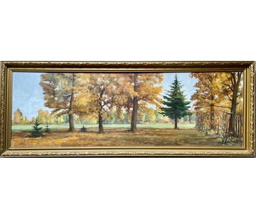 Бржозовский Г.Ф "Золото осени", холст, масло. Размер без учёта рамы 150х50 см. № 3565 (артикул №3565) - фото №4