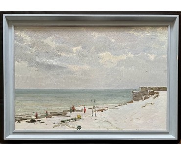 Маслеников П.В "Балтика зимой", 1960-е года. Холст, масло. Размер с родной рамой 94х67 см. № 3581 (артикул №3581) - фото №2