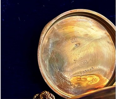 Часы карманные "Monard Geneve" с цепью (шатленом). Швейцария, 19 век (56) Диаметр 5 см. 106.7гр. (артикул №2077) - фото №3