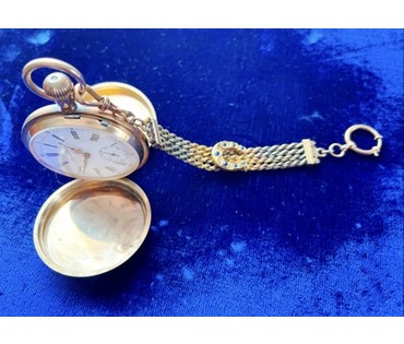 Часы карманные "Monard Geneve" с цепью (шатленом). Швейцария, 19 век (56) Диаметр 5 см. 106.7гр. (артикул №2077) - фото №5