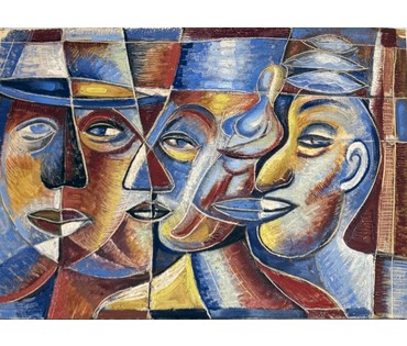 Горшковоз А.И Картон, масло, 1984г. Размер с рамой 57,5х43,5 см. № 3594 (артикул №3594) - фото №2