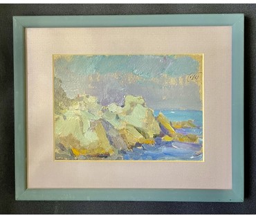 Стельмашонок В.И. Этюд. Картон, масло. Размер с рамой и паспарту 22х27 см. № 3627 (артикул №3627) - фото №1