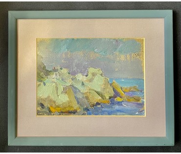 Стельмашонок В.И. Этюд. Картон, масло. Размер с рамой и паспарту 22х27 см. № 3627 (артикул №3627) - фото №2