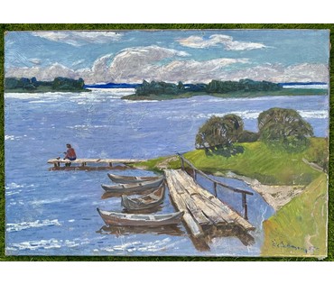 Савицкий В.Н "Тёплый день", 1982г. Холст, масло. Размер 80х115 см. № 3631 (артикул №3631) - фото №2