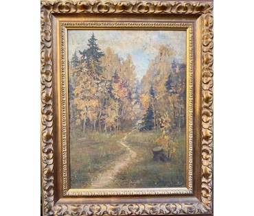 Жуковский С.Ю. Пейзаж, 1925г. Холст, масло. Размер 67,5х50,3 см., с рамой 71х88см. № 3632 (артикул №3632) - фото №3