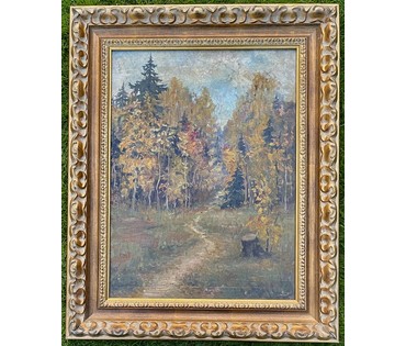 Жуковский С.Ю. Пейзаж, 1925г. Холст, масло. Размер 67,5х50,3 см., с рамой 71х88см. № 3632 (артикул №3632) - фото №2