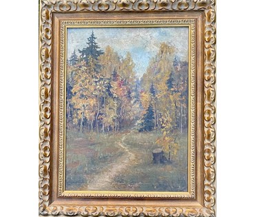 Жуковский С.Ю. Пейзаж, 1925г. Холст, масло. Размер 67,5х50,3 см., с рамой 71х88см. № 3632 (артикул №3632) - фото №4