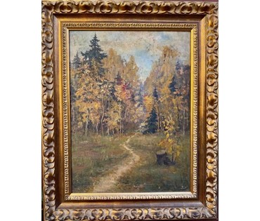 Жуковский С.Ю. Пейзаж, 1925г. Холст, масло. Размер 67,5х50,3 см., с рамой 71х88см. № 3632 (артикул №3632) - фото №1