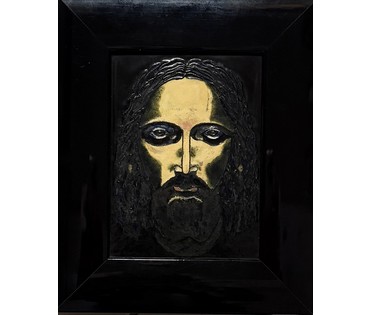 Герасимов А.В. Перегородчатая эмаль по мотивам работы А. Исачёва "Учитель", 2009-2010г.г. Размер с рамой 19х23 см. № 3637 (артикул №3637) - фото №1