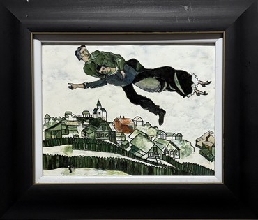 Герасимов А.В. Перегородчатая эмаль по мотивам работы М.Шагала "Над городом", 2014 г. Размер 26х22 см. № 3640 (артикул №3640) - фото №1