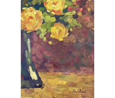 Петровичев "Натюрморт", первая половина 20 века. Холст, масло. Размер с рамой 93х73,5 см. № 3968 (артикул №3968) - фото №6