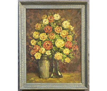 Петровичев "Натюрморт", первая половина 20 века. Холст, масло. Размер с рамой 93х73,5 см. № 3968 (артикул №3968) - фото №1