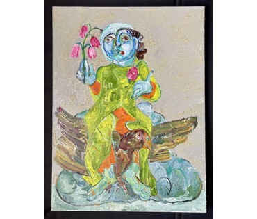 Ржеусский А.(Ржеутский А) "Путешествие на птице", холст, масло. Размер 80х60 см. № 3694 (артикул №3694) - фото №2