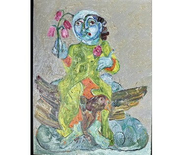 Ржеусский А.(Ржеутский А) "Путешествие на птице", холст, масло. Размер 80х60 см. № 3694 (артикул №3694) - фото №3