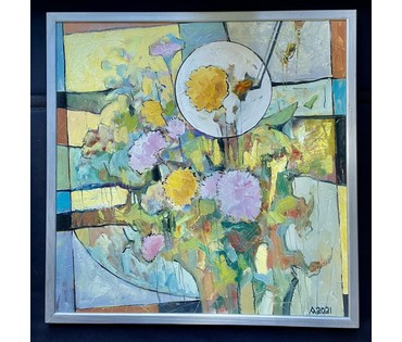 Левкович М.В "Суботні вечар", 2021г. Холст, масло. Размер 60х60 см. № 3709 (артикул №3709) - фото №2