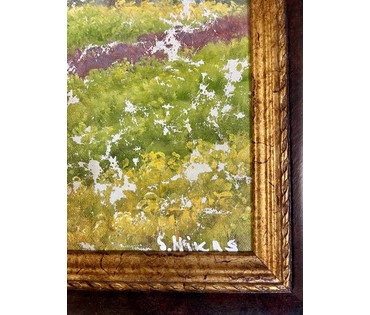 Сафронов Никас "Цветущие поля на юге Германии", 2006 г. Холст, масло. Размер с учётом рамы 57х 75,5 см. № 3713 (артикул №3713) - фото №5