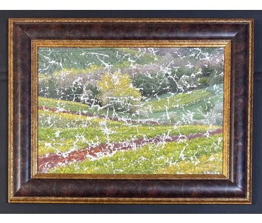 Сафронов Никас "Цветущие поля на юге Германии", 2006 г. Холст, масло. Размер с учётом рамы 57х 75,5 см. № 3713 (артикул №3713) - фото №1