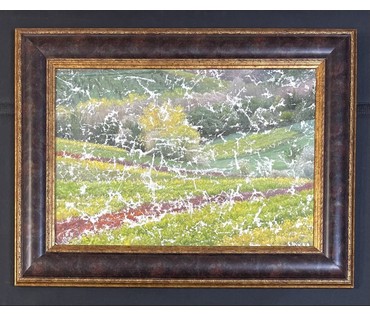 Сафронов Никас "Цветущие поля на юге Германии", 2006 г. Холст, масло. Размер с учётом рамы 57х 75,5 см. № 3713 (артикул №3713) - фото №2