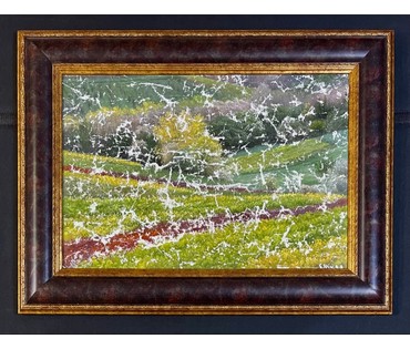 Сафронов Никас "Цветущие поля на юге Германии", 2006 г. Холст, масло. Размер с учётом рамы 57х 75,5 см. № 3713 (артикул №3713) - фото №3