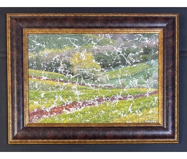 Сафронов Никас "Цветущие поля на юге Германии", 2006 г. Холст, масло. Размер с учётом рамы 57х 75,5 см. № 3713 (артикул №3713) - фото №4