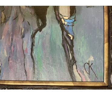 Крупп Станислав "Чёрная орхидея", 2024г. Холст, масло. Размер с учётом рамы 61х101 см. № 3714 (артикул №3714) - фото №6