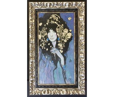 Крупп Станислав "Чёрная орхидея", 2024г. Холст, масло. Размер с учётом рамы 61х101 см. № 3714 (артикул №3714) - фото №3