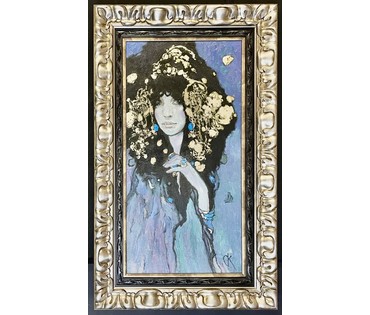 Крупп Станислав "Чёрная орхидея", 2024г. Холст, масло. Размер с учётом рамы 61х101 см. № 3714 (артикул №3714) - фото №4