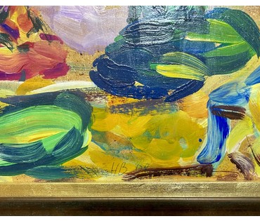 Витковская В.Г "Натюрморт с лейкой",2008г. ДВП, акрил. Размер с учётом рамы 71х95 см. № 3713 (артикул №3713) - фото №6