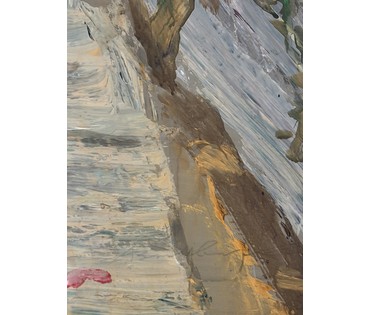 Цвирко В.К "Тёплый вечер", 1975г. ДВП, темпера. Размер с родной рамой 128,5х169 см. № 3714 (артикул №3714) - фото №13