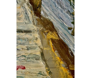 Цвирко В.К "Тёплый вечер", 1975г. ДВП, темпера. Размер с родной рамой 128,5х169 см. № 3714 (артикул №3714) - фото №15