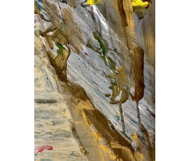 Цвирко В.К "Тёплый вечер", 1975г. ДВП, темпера. Размер с родной рамой 128,5х169 см. № 3714 (артикул №3714) - фото №16