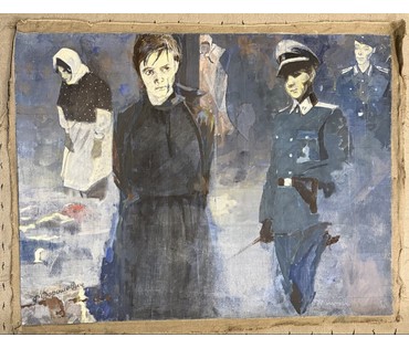 Дорошевич Ф.И "Цверда трымалась яна на дапросе...". Холст, масло. Размер 100х75 см. № 3719 (артикул №3719) - фото №2