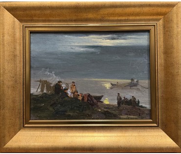 Казакевич Н.К "На озере Нарочь", 1963г. Холст, масло. Размер с рамой 49х40 см. № 3725 (артикул №3725) - фото №1