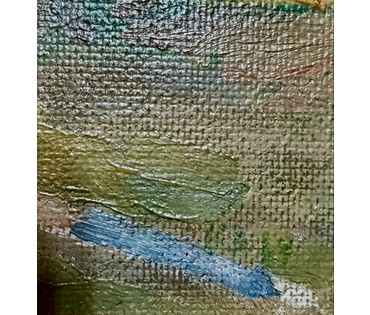 Ахремчик И.О "Окраина Минска", 1964 год. Картон, масло. Размер с рамой 49х38 см. № 3727 (артикул №3727) - фото №4