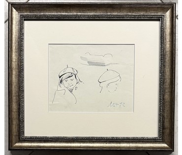 Щемелёв Л.Д. Рисунок. 1973г. Размер с рамой и паспарту 44х39 см. № 3729 (артикул №3729) - фото №1